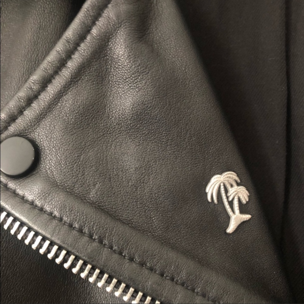 All saints palm tree black leather jacket - Picture 4 of 5